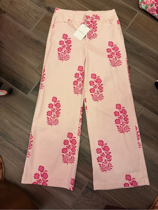 entro Pants - entro Pink Floral Striped Wide-Leg Pants